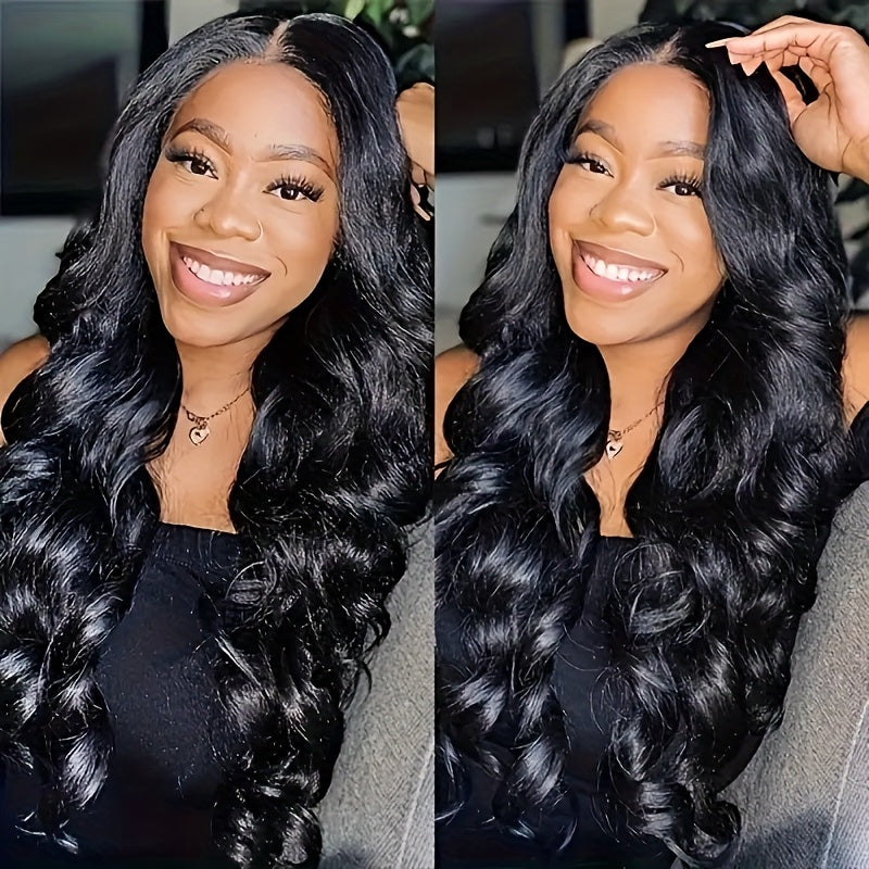 Pelucas con parte en V para mujeres negras, cabello humano con 250% de densidad, Clip para cabeza completa en media peluca sin dejar fuera, peluca ondulada para mujeres negras