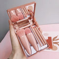 Kit de brochas de maquillaje rosa de 5 piezas |   Juego Completo de Cepillos de Pelo Sintético Profesionales y Suaves |   Almacenamiento y Transporte Sencillos