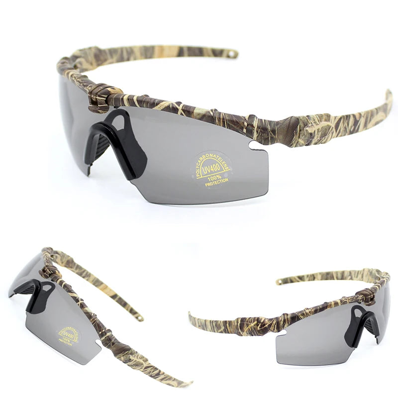 Gafas Tácticas para Exteriores con Protección UV400, Gafas de Seguridad para Tiro con Pistola de Aire, Gafas de Sol Deportivas Polarizadas para Caza