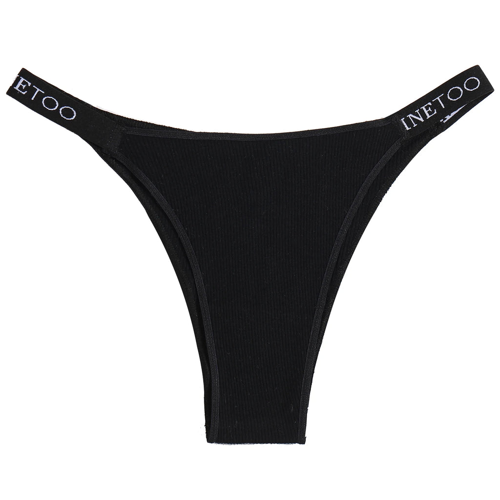 5 unids/set de lencería Sexy para mujer, bragas de algodón con letras Finetoo, calzoncillos femeninos de cintura baja, ropa interior cómoda, ropa interior íntima para mujer