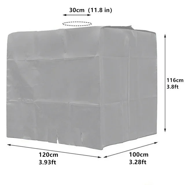 Cubierta de tanque IBC para jardín al aire libre, cubierta impermeable de 1000 litros, contenedor de agua de lluvia IBC, barril de tonelada, lámina protectora solar, cubiertas antipolvo