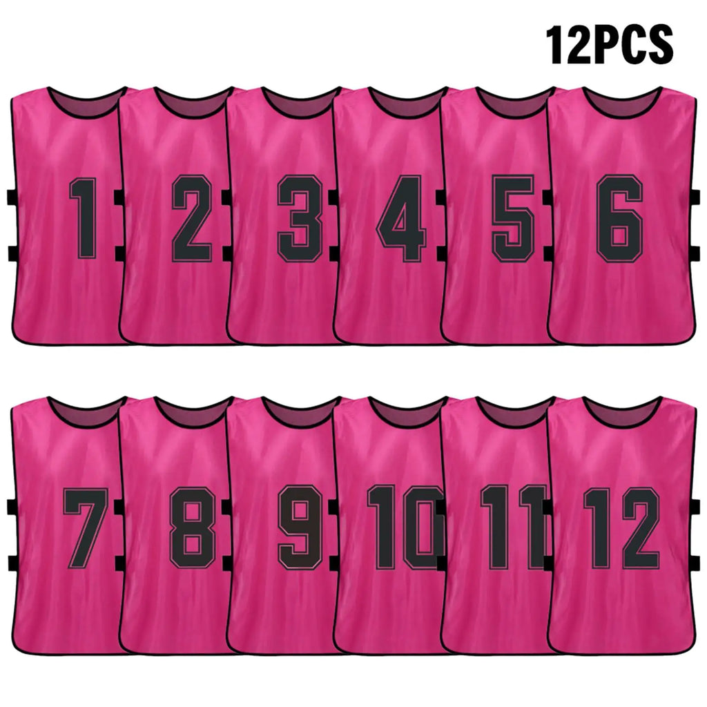 Pinnies de fútbol para adultos, camisetas de secado rápido, equipo deportivo de entrenamiento, Baberos numerados, chaleco deportivo de práctica, 6/12 piezas