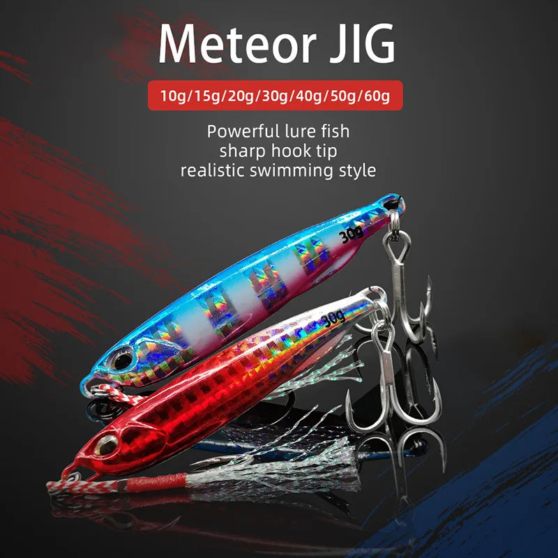 Jigging-señuelo de pesca de lubina Artificial, anzuelo de Metal fundido 2021 Japen, 10/15/20/30/40/50g, fundición a tierra