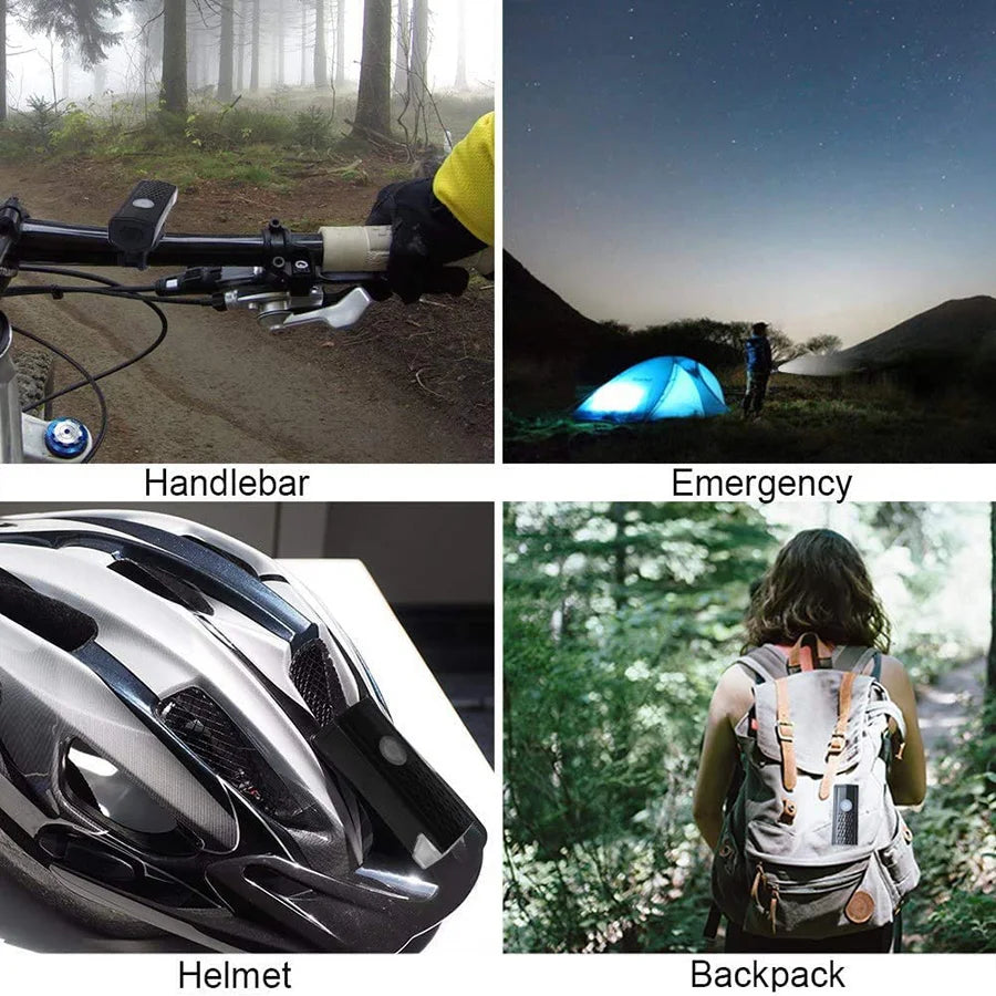 Juego de luces delanteras para bicicleta con luz trasera, recargable por USB, fácil de instalar, 3 modos, accesorios para bicicleta de carretera MTB