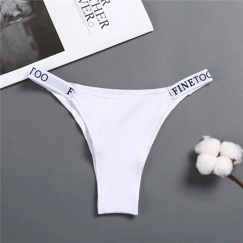 5 unids/set de lencería Sexy para mujer, bragas de algodón con letras Finetoo, calzoncillos femeninos de cintura baja, ropa interior cómoda, ropa interior íntima para mujer
