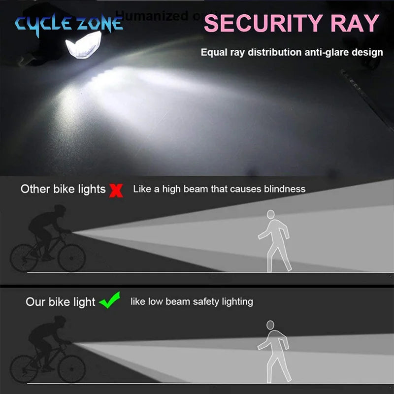Juego de luces delanteras para bicicleta con luz trasera, recargable por USB, fácil de instalar, 3 modos, accesorios para bicicleta de carretera MTB