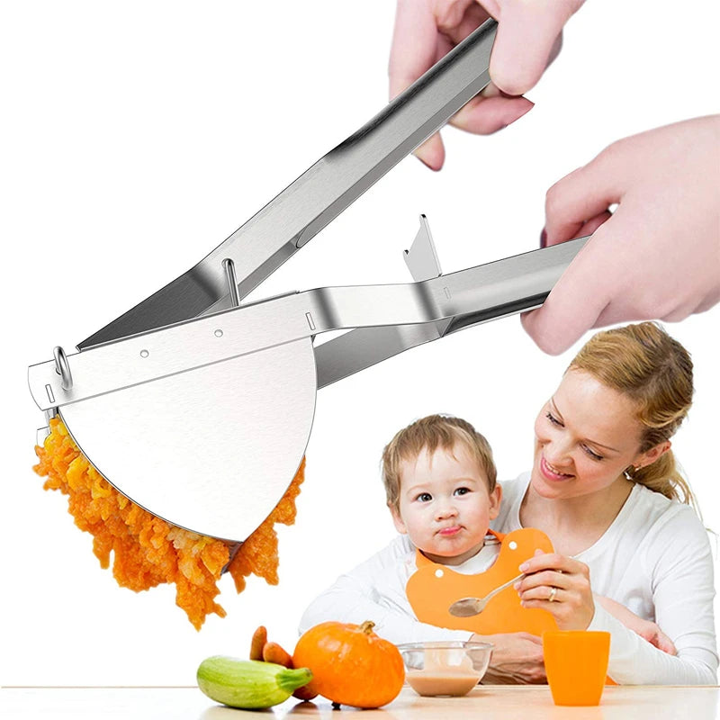 LMETJMA-triturador de patatas de acero inoxidable, triturador de patatas de alta resistencia para alimentos para bebés, exprimidor de frutas y verduras KC0154