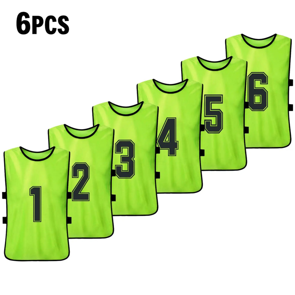 Pinnies de fútbol para adultos, camisetas de secado rápido, equipo deportivo de entrenamiento, Baberos numerados, chaleco deportivo de práctica, 6/12 piezas