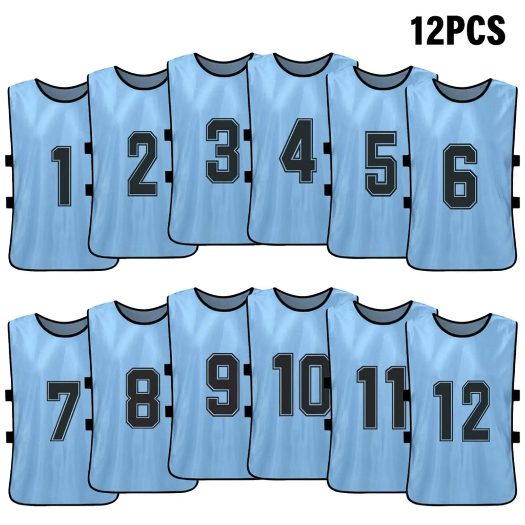 Pinnies de fútbol para adultos, camisetas de secado rápido, equipo deportivo de entrenamiento, Baberos numerados, chaleco deportivo de práctica, 6/12 piezas