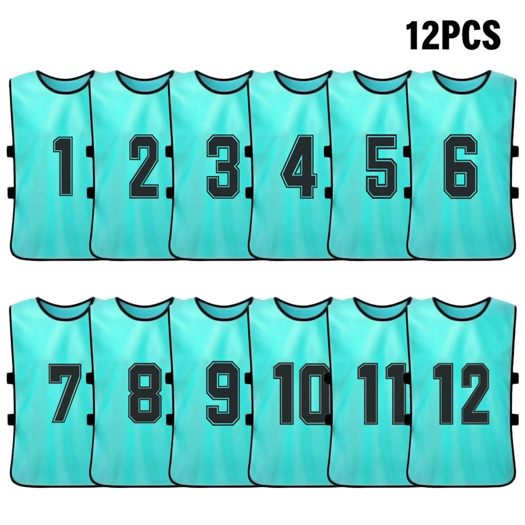 Pinnies de fútbol para adultos, camisetas de secado rápido, equipo deportivo de entrenamiento, Baberos numerados, chaleco deportivo de práctica, 6/12 piezas