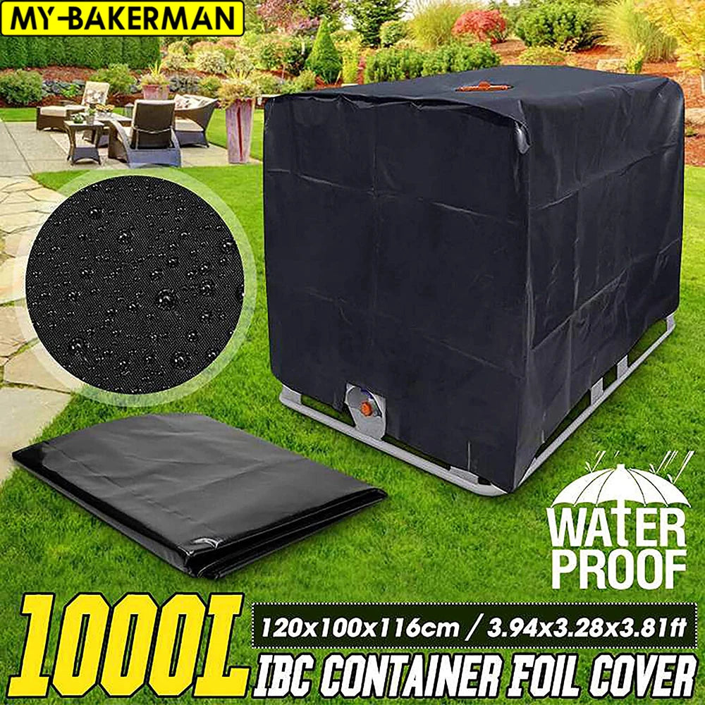 Cubierta de tanque IBC para jardín al aire libre, cubierta impermeable de 1000 litros, contenedor de agua de lluvia IBC, barril de tonelada, lámina protectora solar, cubiertas antipolvo