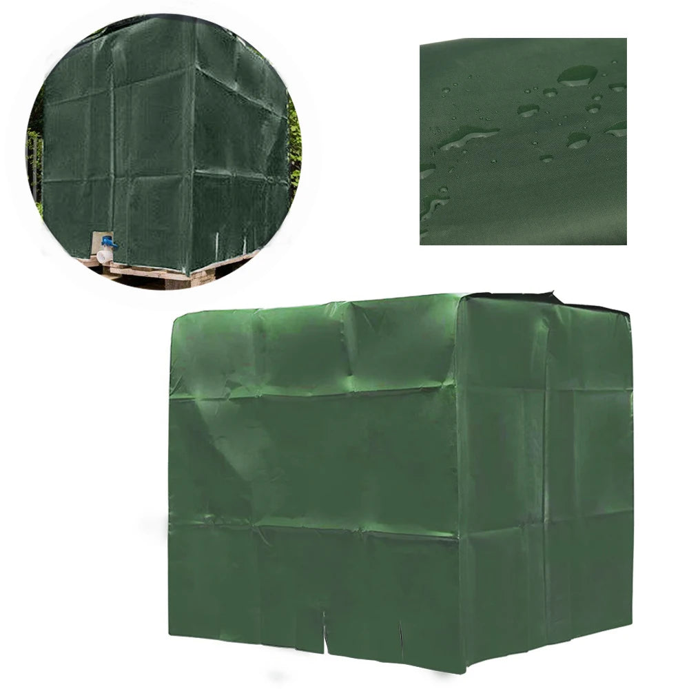 Cubierta de tanque IBC para jardín al aire libre, cubierta impermeable de 1000 litros, contenedor de agua de lluvia IBC, barril de tonelada, lámina protectora solar, cubiertas antipolvo