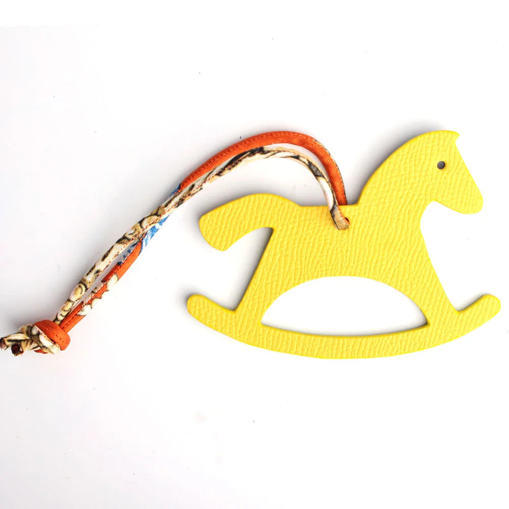 Llavero con doble cara de piel auténtica de grano completo de cocodrilo, gato de la suerte, cachorro, perro, caballo, mochila, colgante, Animal, bolso de mujer