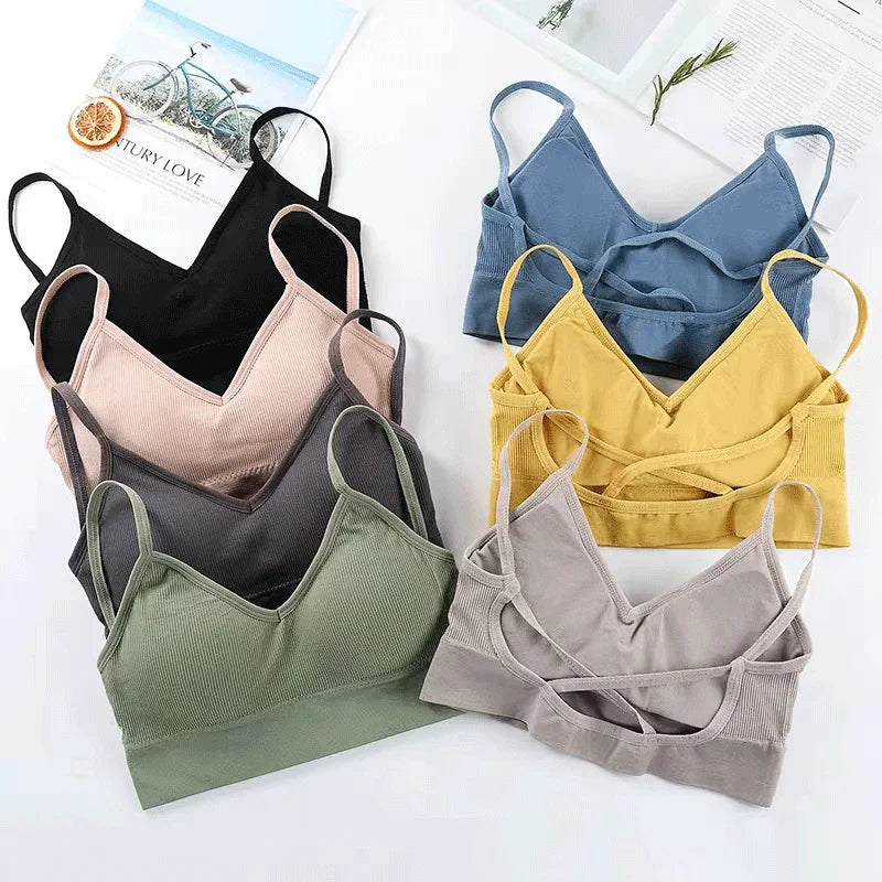 Tops de tubo para mujer, sujetador deportivo para mujer, ropa interior push-up, Tops deportivos sin costuras, lencería Sexy, Tops para mujer, sujetador para niña