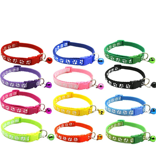 1 unidad de suministros para mascotas Colorul, Collar para gatos con campana, Collar con hebilla ajustable, suministros para mascotas, accesorios para gatos, Collar para perros pequeños