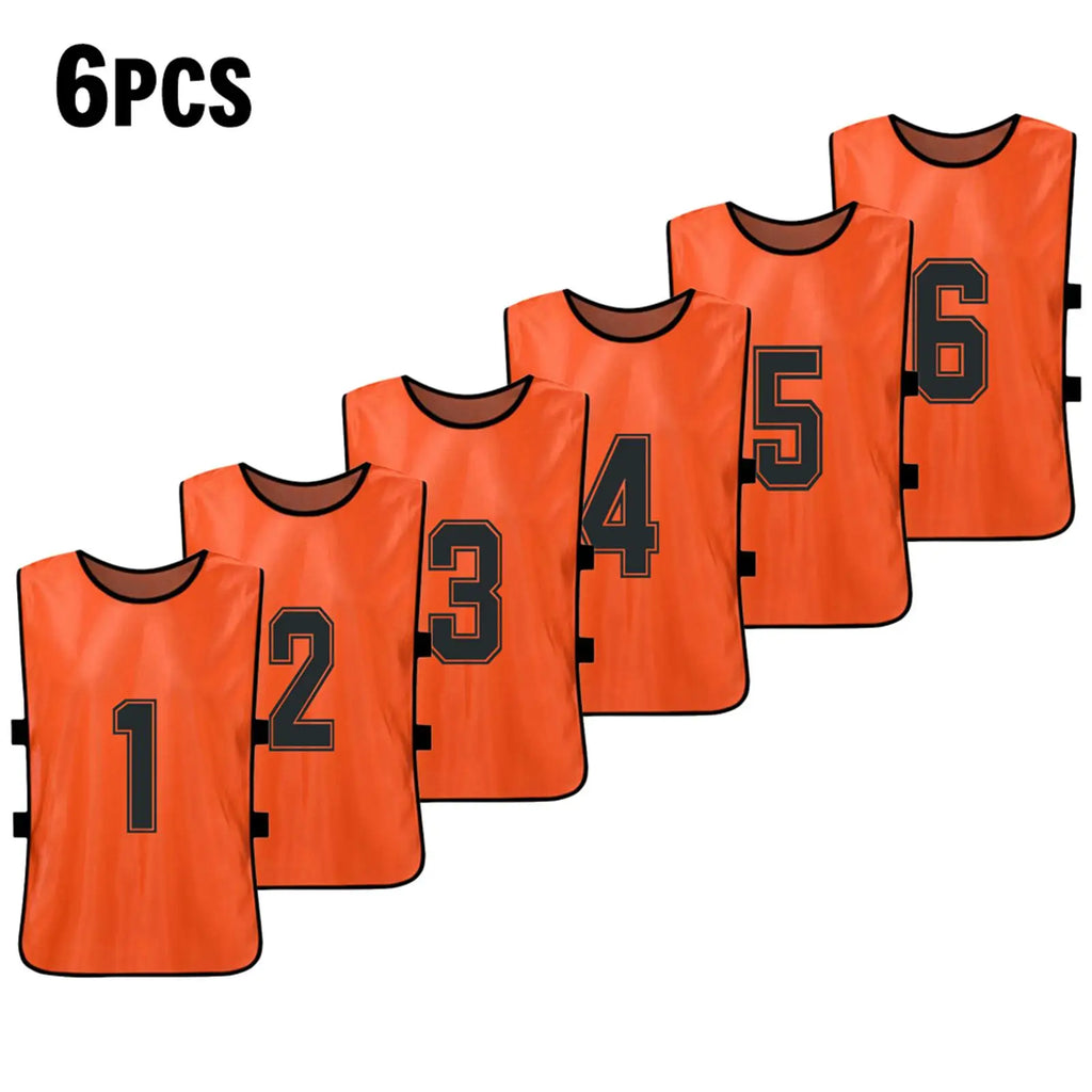 Pinnies de fútbol para adultos, camisetas de secado rápido, equipo deportivo de entrenamiento, Baberos numerados, chaleco deportivo de práctica, 6/12 piezas