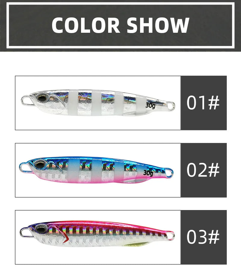 Jigging-señuelo de pesca de lubina Artificial, anzuelo de Metal fundido 2021 Japen, 10/15/20/30/40/50g, fundición a tierra
