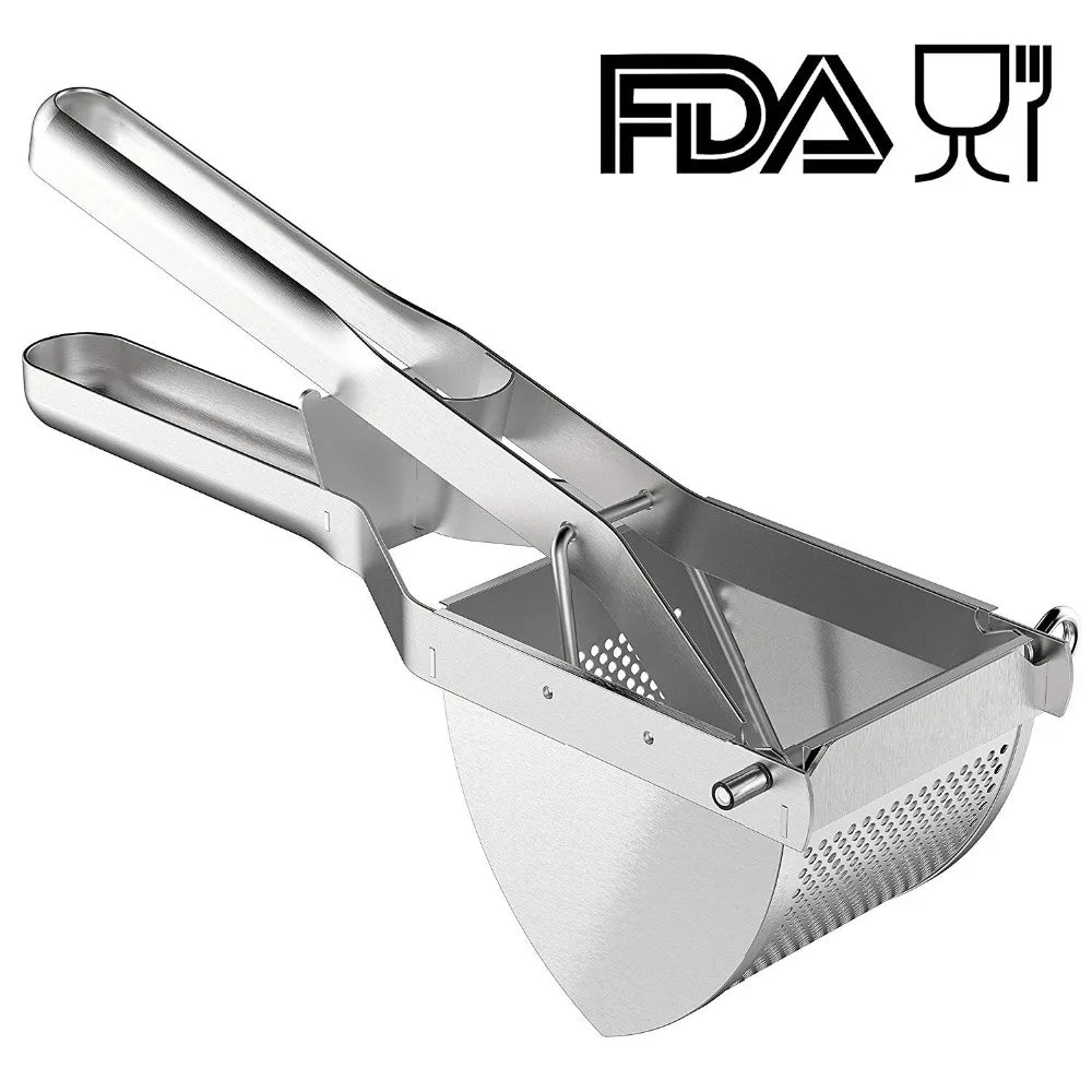 LMETJMA-triturador de patatas de acero inoxidable, triturador de patatas de alta resistencia para alimentos para bebés, exprimidor de frutas y verduras KC0154