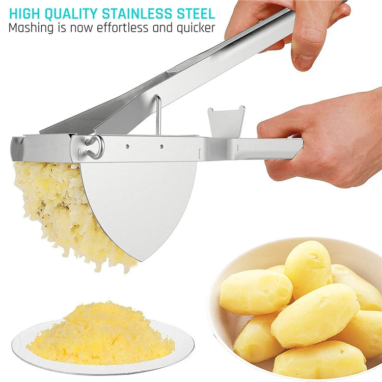 LMETJMA-triturador de patatas de acero inoxidable, triturador de patatas de alta resistencia para alimentos para bebés, exprimidor de frutas y verduras KC0154