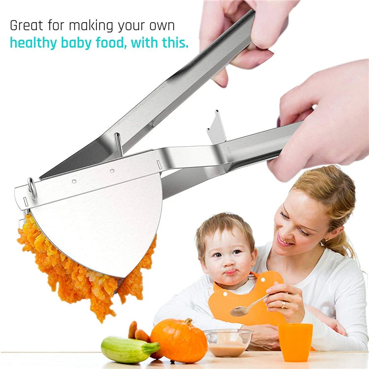 LMETJMA-triturador de patatas de acero inoxidable, triturador de patatas de alta resistencia para alimentos para bebés, exprimidor de frutas y verduras KC0154