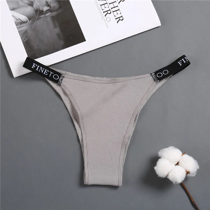 5 unids/set de lencería Sexy para mujer, bragas de algodón con letras Finetoo, calzoncillos femeninos de cintura baja, ropa interior cómoda, ropa interior íntima para mujer