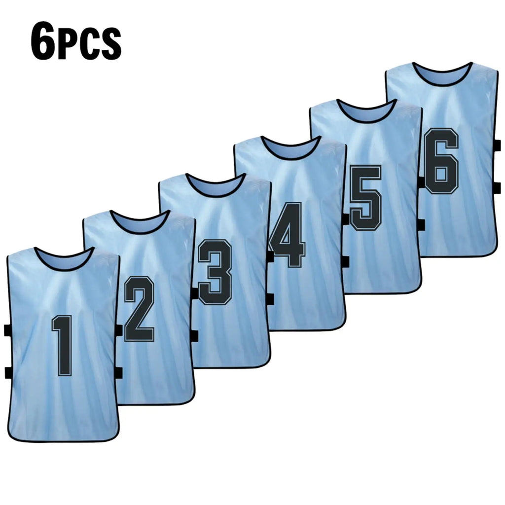Pinnies de fútbol para adultos, camisetas de secado rápido, equipo deportivo de entrenamiento, Baberos numerados, chaleco deportivo de práctica, 6/12 piezas