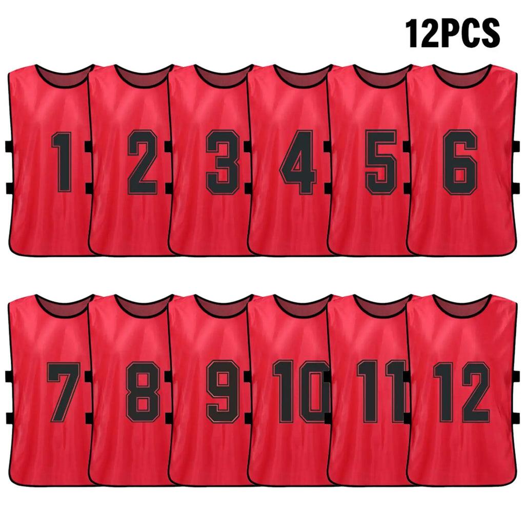 Pinnies de fútbol para adultos, camisetas de secado rápido, equipo deportivo de entrenamiento, Baberos numerados, chaleco deportivo de práctica, 6/12 piezas