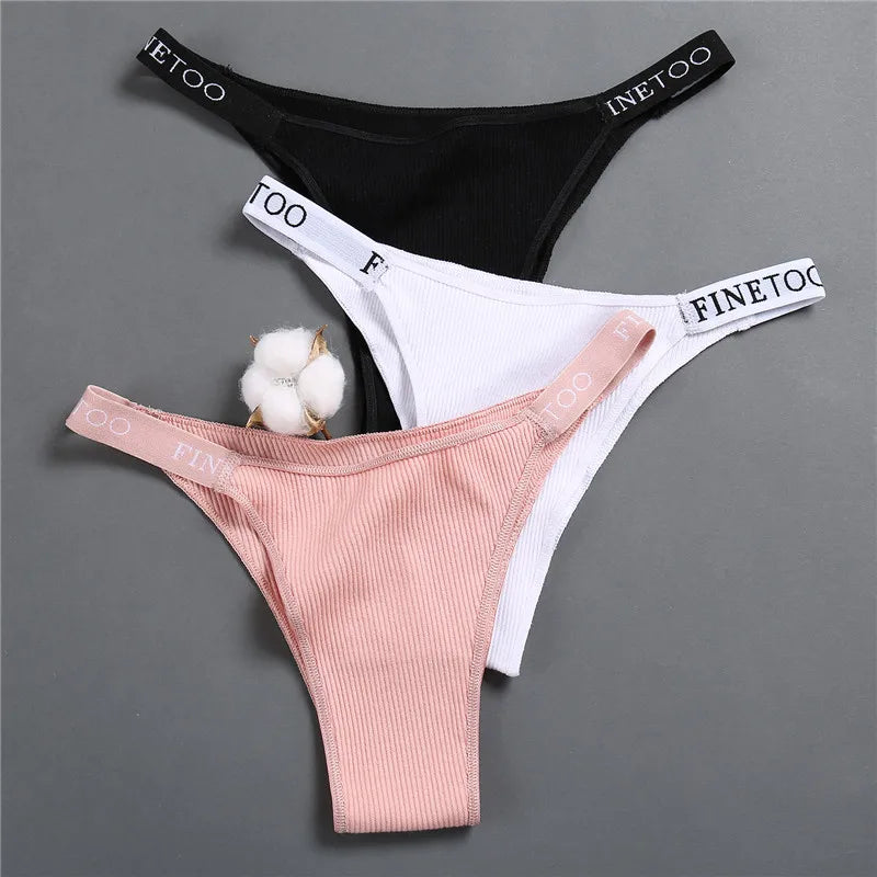 5 unids/set de lencería Sexy para mujer, bragas de algodón con letras Finetoo, calzoncillos femeninos de cintura baja, ropa interior cómoda, ropa interior íntima para mujer