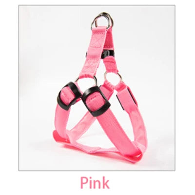 Arnés de seguridad de nailon para mascotas, accesorios para perros, arnés con luz intermitente, arnés LED para perros, correa, cinturón, collar LED para perros, chaleco, suministros para mascotas