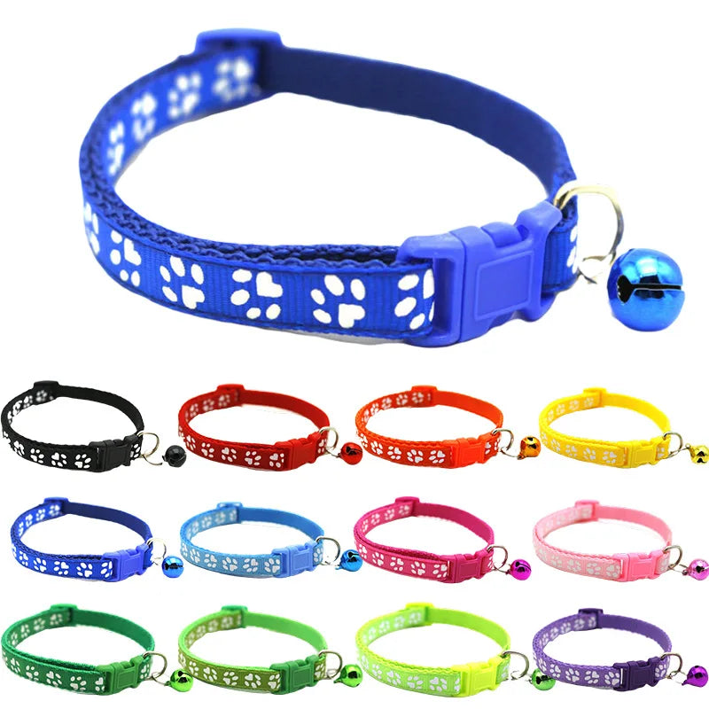 1 unidad de suministros para mascotas Colorul, Collar para gatos con campana, Collar con hebilla ajustable, suministros para mascotas, accesorios para gatos, Collar para perros pequeños