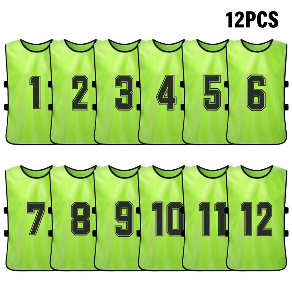 Pinnies de fútbol para adultos, camisetas de secado rápido, equipo deportivo de entrenamiento, Baberos numerados, chaleco deportivo de práctica, 6/12 piezas