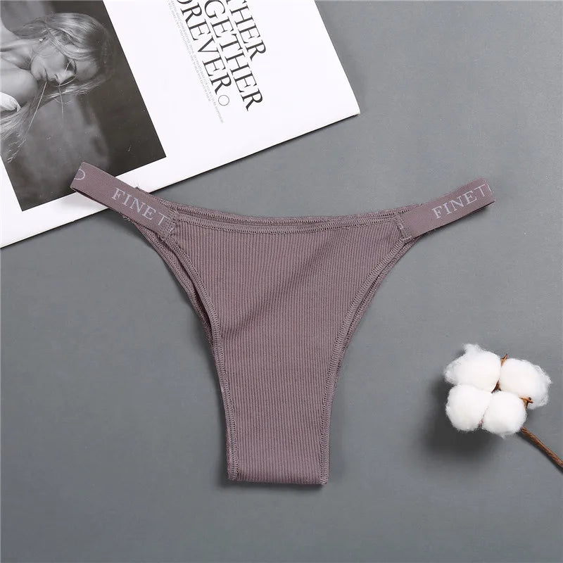 5 unids/set de lencería Sexy para mujer, bragas de algodón con letras Finetoo, calzoncillos femeninos de cintura baja, ropa interior cómoda, ropa interior íntima para mujer