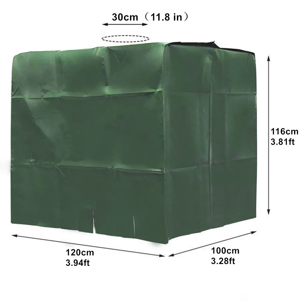 Cubierta de tanque IBC para jardín al aire libre, cubierta impermeable de 1000 litros, contenedor de agua de lluvia IBC, barril de tonelada, lámina protectora solar, cubiertas antipolvo