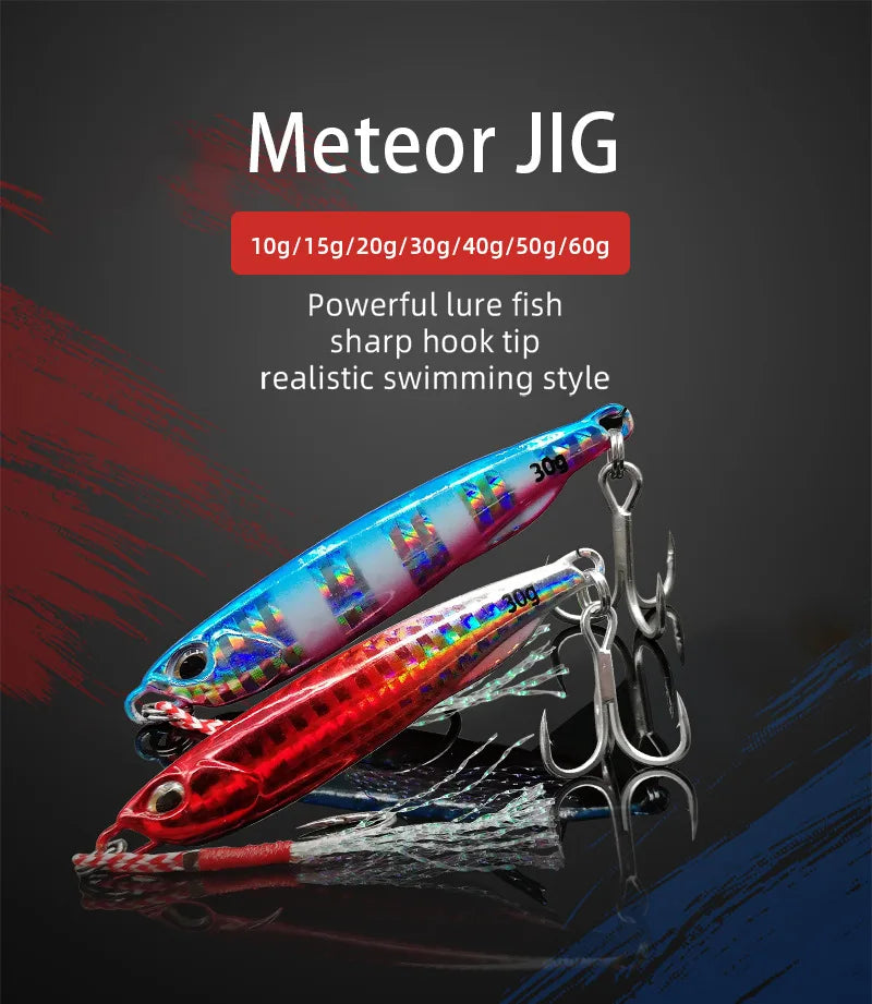 Jigging-señuelo de pesca de lubina Artificial, anzuelo de Metal fundido 2021 Japen, 10/15/20/30/40/50g, fundición a tierra