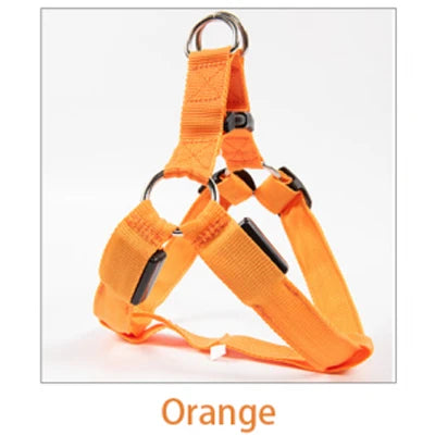 Arnés de seguridad de nailon para mascotas, accesorios para perros, arnés con luz intermitente, arnés LED para perros, correa, cinturón, collar LED para perros, chaleco, suministros para mascotas