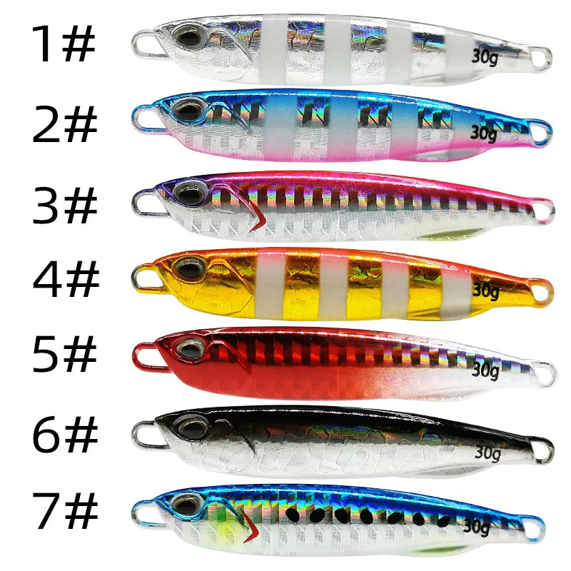 Jigging-señuelo de pesca de lubina Artificial, anzuelo de Metal fundido 2021 Japen, 10/15/20/30/40/50g, fundición a tierra