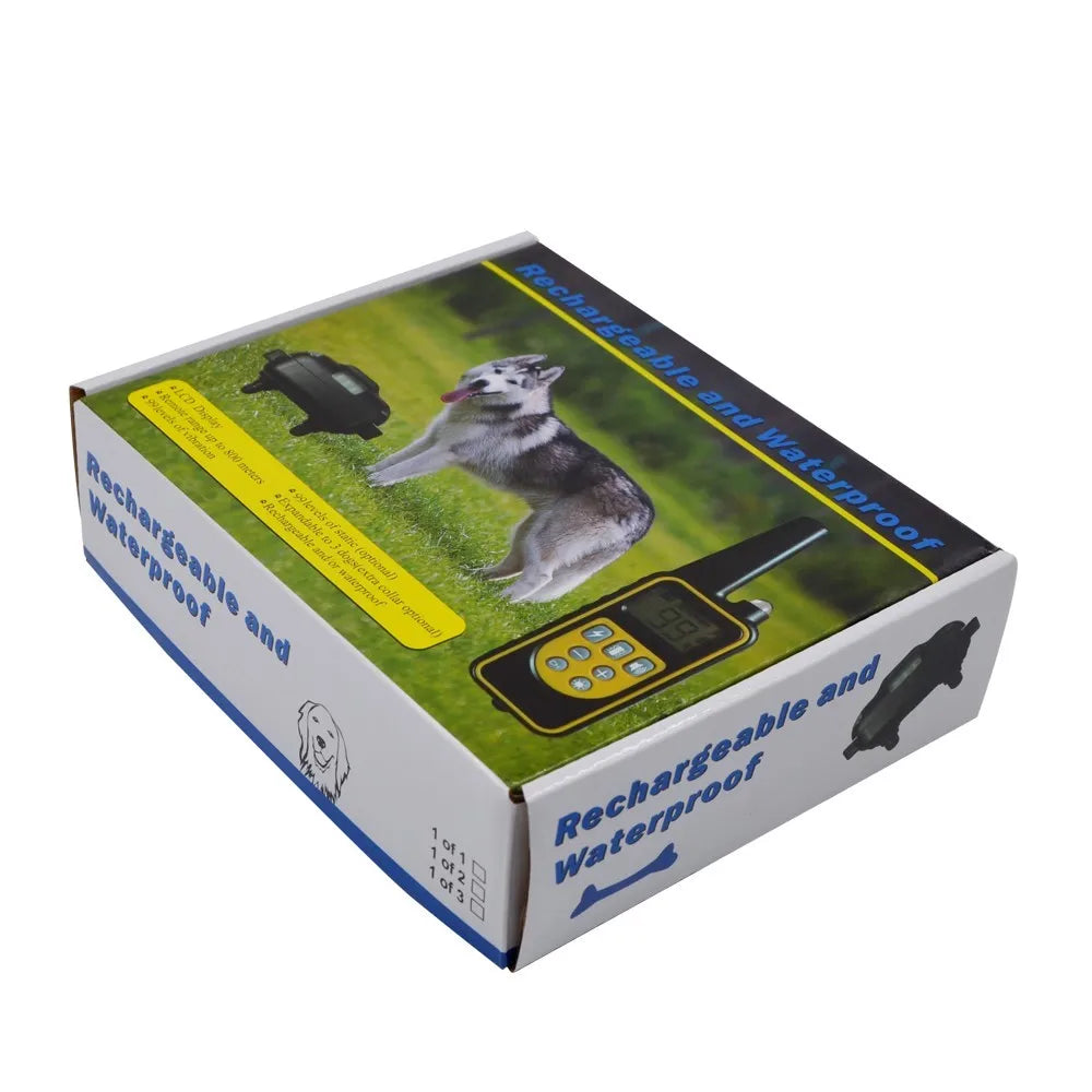 Collar de entrenamiento para perros y mascotas de 800M, pitido remoto, vibración, choque, recargable, impermeable, entrenador de mascotas, parada antiladridos para 3 perros
