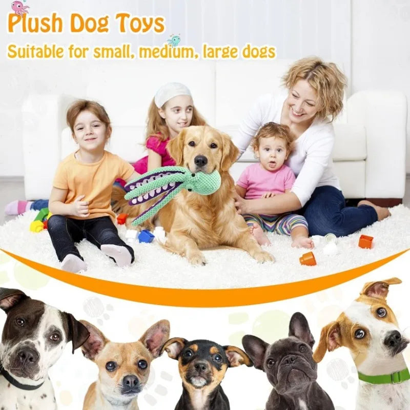 Juguete grande para perros de peluche chirriante, juguete masticable de tela suave para todos los tamaños de perros, recompensa de entrenamiento y regalo