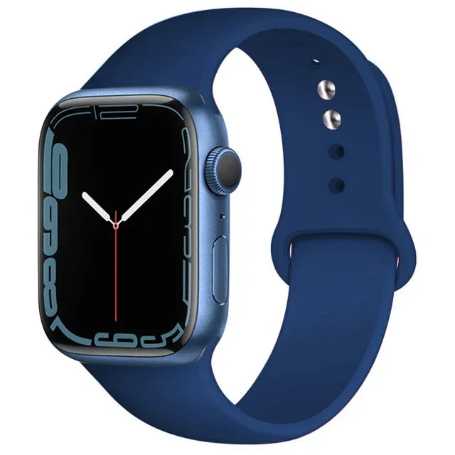 Correa de silicona para Apple Watch, 46mm, 44mm, 45mm, 40mm, 41mm, 42-38mm, 49mm, pulsera deportiva iwatch series 11 10 9 8 7 6 5 SE Ultra3