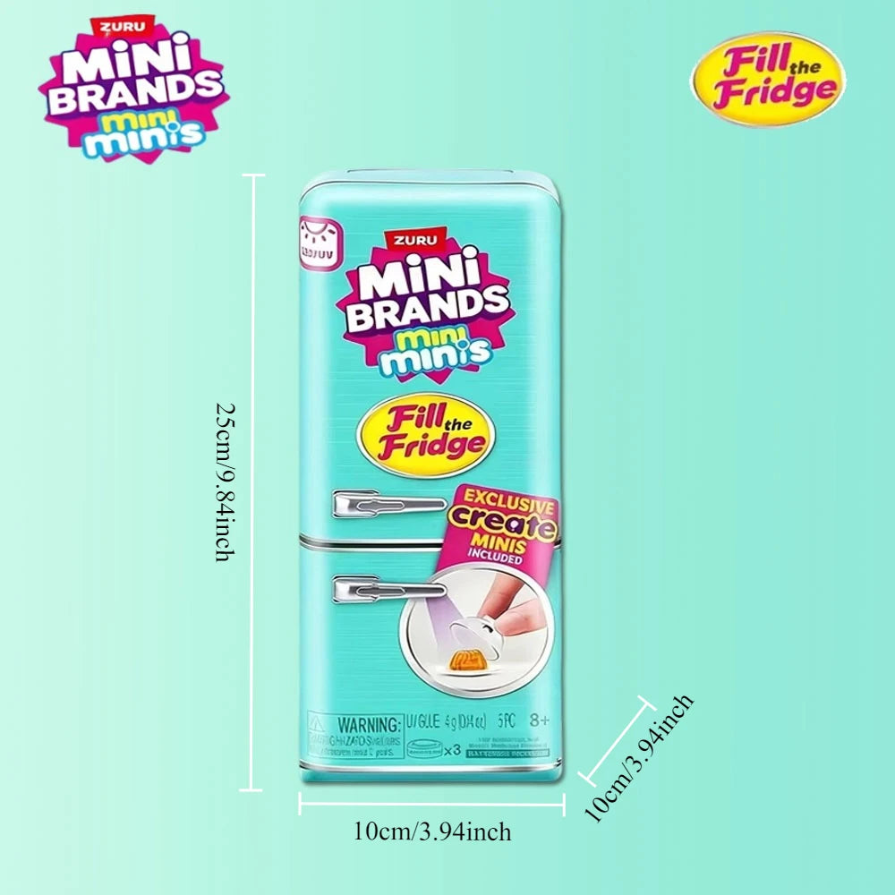 ZURU Original Fill The Fridge Mini Refrigerator Set Mini Brands Ball Series Caja Sorpresa Misteriosa Juguete de Casa de Muñecas Decoración Regalos