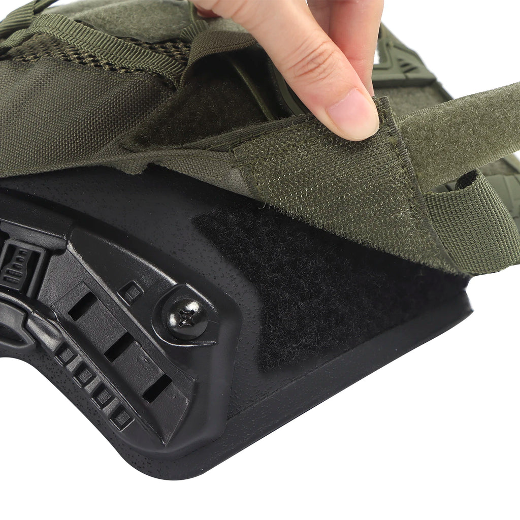 Juego de fundas para casco táctico para casco marítimo, bolsa para batería NVG, funda de malla híbrida de caza para cascos balísticos y
