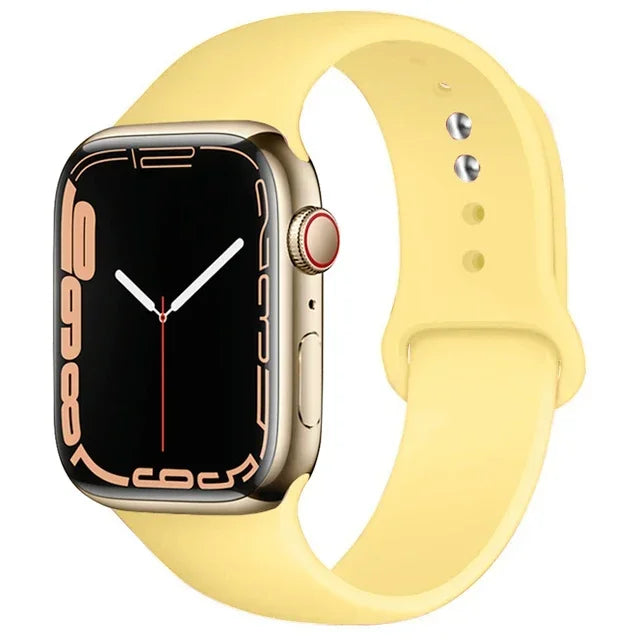 Correa de silicona para Apple Watch, 46mm, 44mm, 45mm, 40mm, 41mm, 42-38mm, 49mm, pulsera deportiva iwatch series 11 10 9 8 7 6 5 SE Ultra3