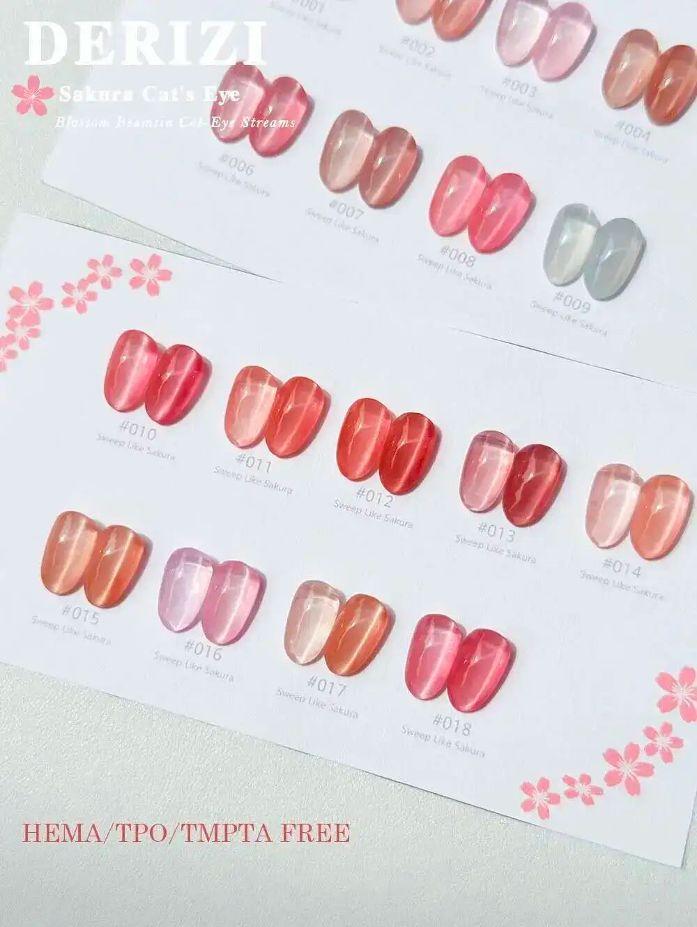 Juego de esmaltes de uñas en Gel de ojo de gato de cristal Sakura rosa, barniz de Gel LED UV magnético brillante semipermanente con tarjeta de Color
