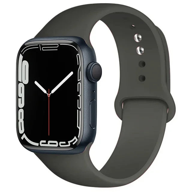 Correa de silicona para Apple Watch, 46mm, 44mm, 45mm, 40mm, 41mm, 42-38mm, 49mm, pulsera deportiva iwatch series 11 10 9 8 7 6 5 SE Ultra3