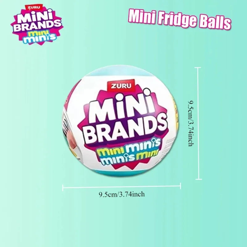 ZURU Original Fill The Fridge Mini Refrigerator Set Mini Brands Ball Series Caja Sorpresa Misteriosa Juguete de Casa de Muñecas Decoración Regalos