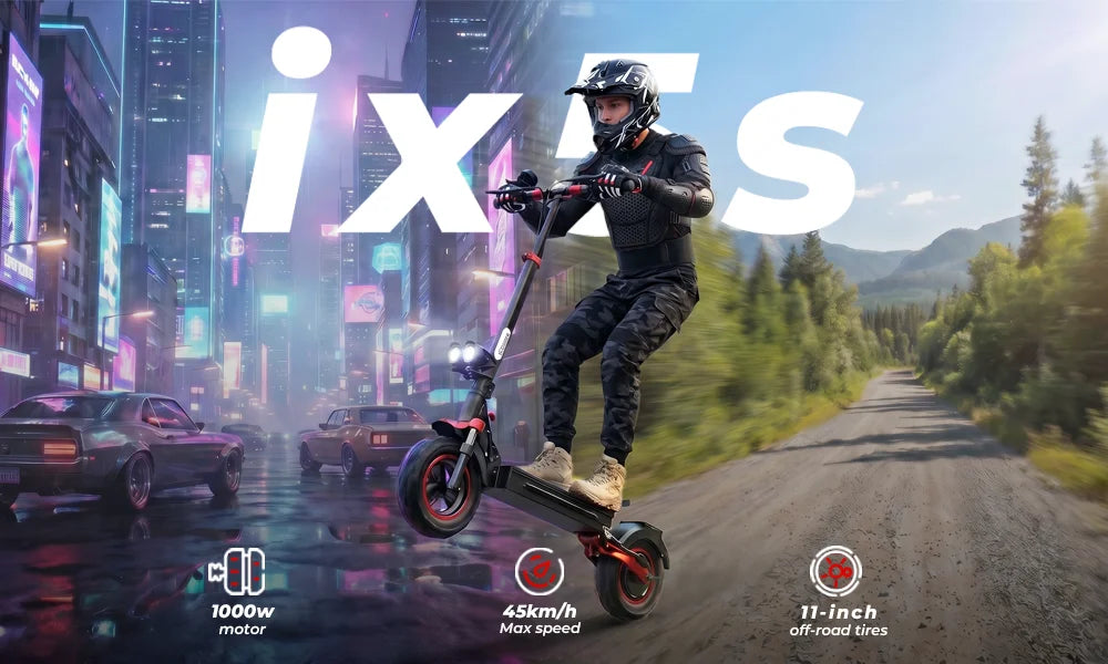 Patinete eléctrico iScooter iX5s de 15 Ah y 1000 W, potente, antideslizante, todoterreno, con neumático, autonomía de 65 km y 45 km/h.