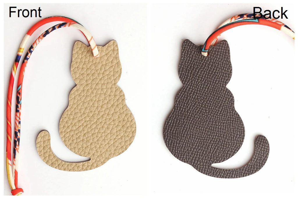 Llavero con doble cara de piel auténtica de grano completo de cocodrilo, gato de la suerte, cachorro, perro, caballo, mochila, colgante, Animal, bolso de mujer