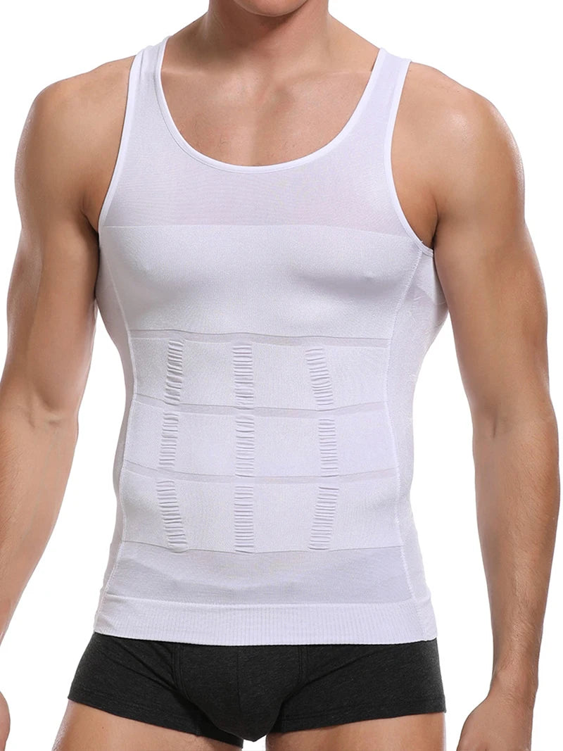 Chaleco moldeador de cuerpo adelgazante para hombre, camisa Abs para Abdomen, entrenamiento de gimnasio delgado, Control de barriga, camiseta sin mangas de compresión, ropa moldeadora sin mangas