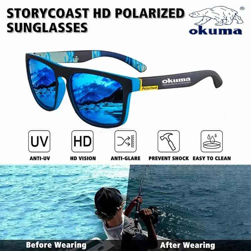 Okuma-gafas de sol polarizadas UV400 para hombre y mujer, lentes de sol al aire libre para caza, pesca, conducción de bicicletas, caja opcional