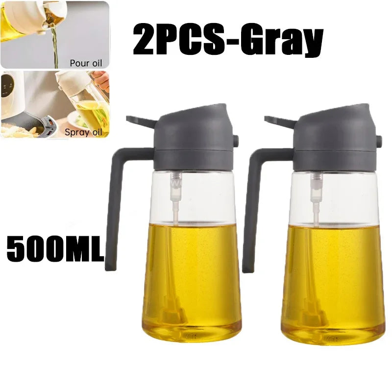 Dispensador de aceite en aerosol 2 en 1 para cocina, pulverizador de aceite o solo cepillo pulverizador para freír al aire, ensaladas, asar, cocinar en la cocina